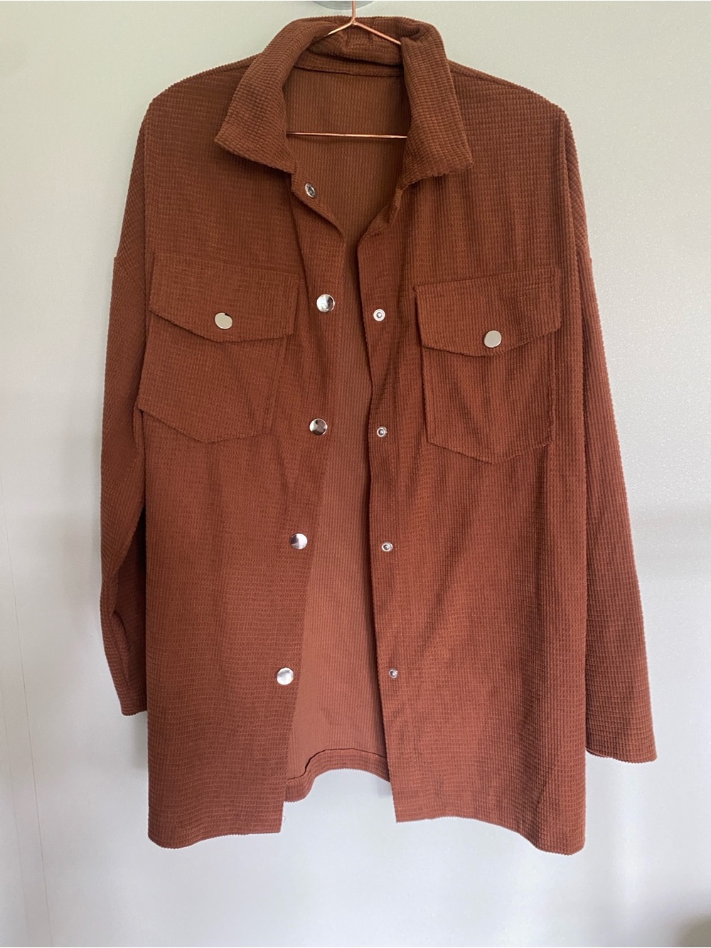Utility Shacket Jacket in Rust